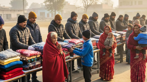 Blankets Distribution to Poor Families